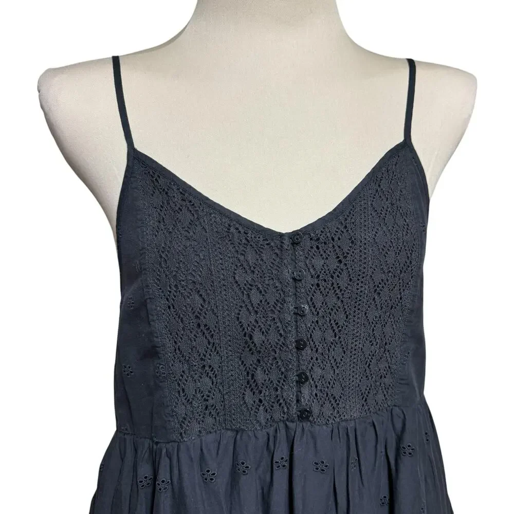 Levi's Cora Cotton Pointel Eyelette Mini Tiered Anthracite Night Black Medium
